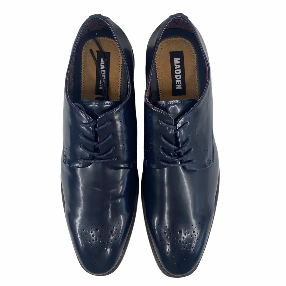 Steve Madden Cratik Leather Derby Navy Shoes